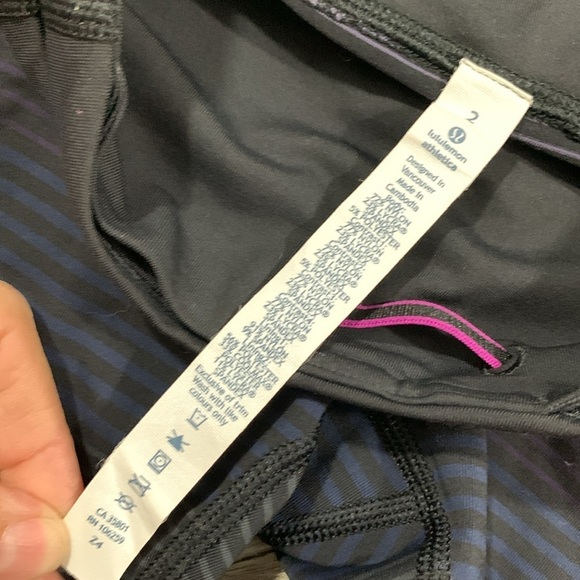 Lululemon Speed Tight II Om Stripe Black Multi / Black size 2 - Picture 10 of 15